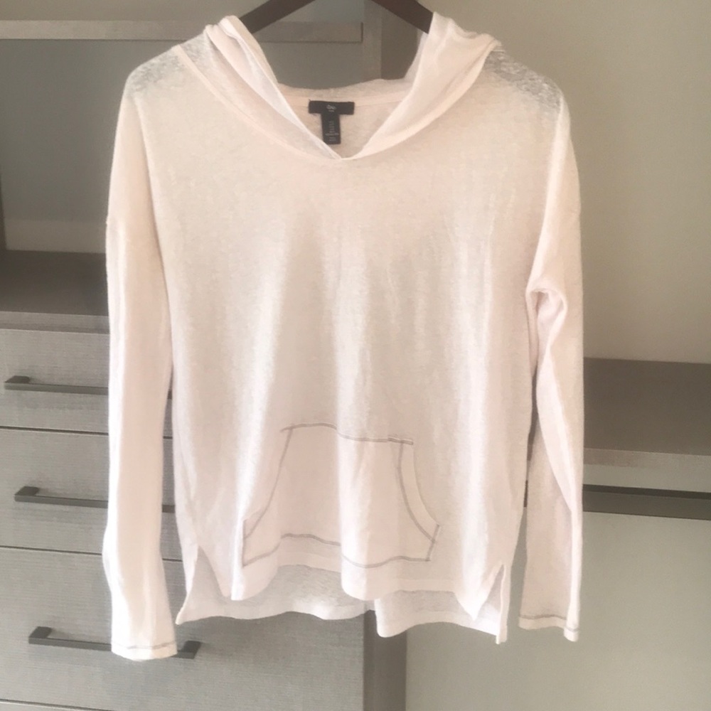 Cotton long sleeve shirt with a hood